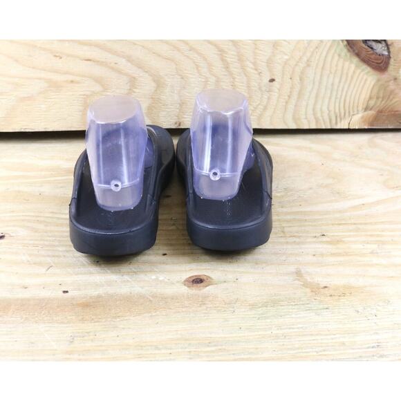 Oofos Sandals Ooriginal Oofoam Womens 9 Black Recovery Thong Slide - Picture 3 of 6
